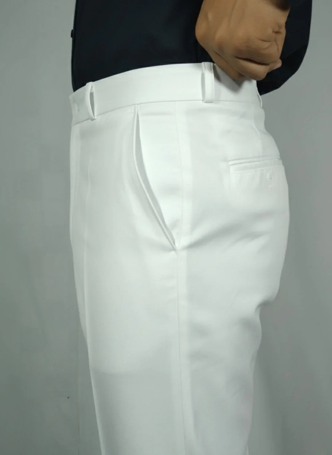 VELMIOR White Relaxed Fit Pants – Comfortable & Tailored Style - VELMIOR