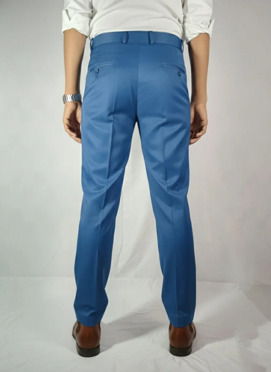 Velmior Royal Blue Single Pleated Pants – Tailored Elegance - VELMIOR