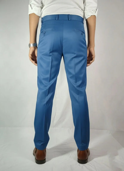 Velmior Royal Blue Single Pleated Pants – Tailored Elegance - VELMIOR