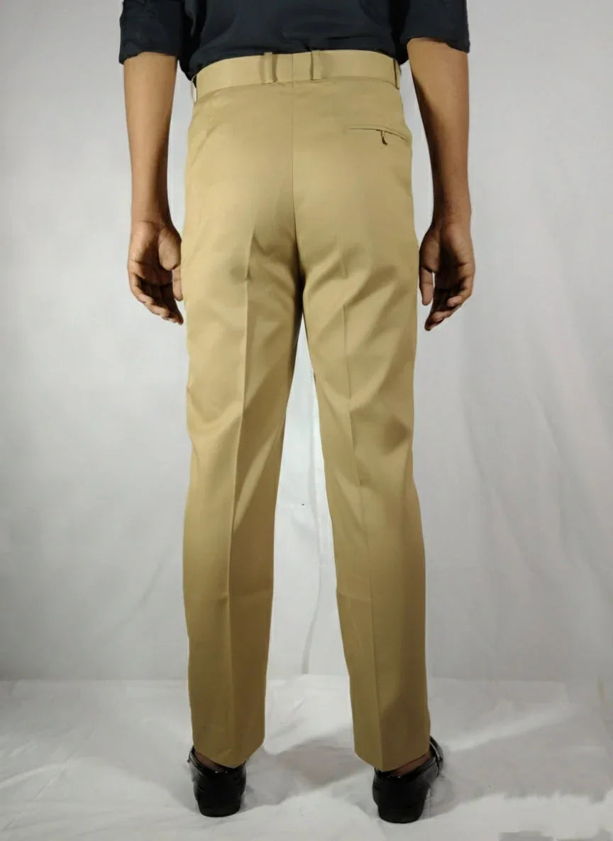 Beige Single Pleated Pants | VELMIOR - Comfort & Style - VELMIOR