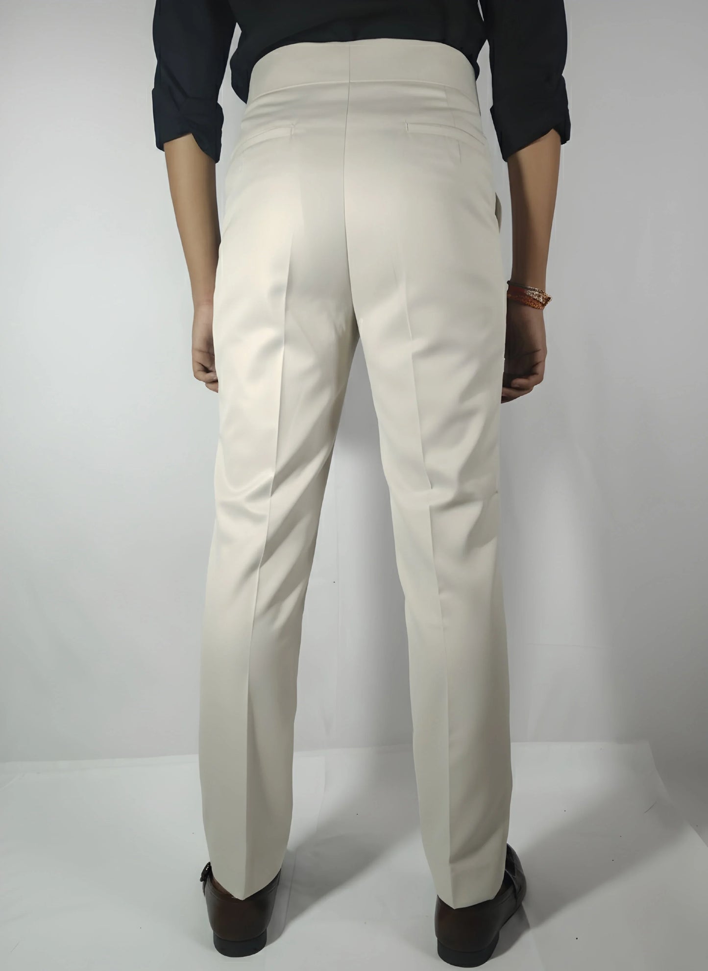 Velmior Off-White Gurkha Pant – Tapered Fit & Pleated Design - VELMIOR